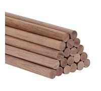 BENECREAT 20pcs Black Walnut Wooden Dowel Rods, 40cm x 6mm Wooden Rod Sticks Unfinished Wood Dowels for DIY Woodworking Support Crafts Assortment