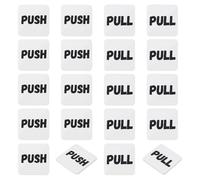 BENECREAT 20Pcs Push Pull Door Sign, 49.5x49.5mm/2x2 Inch Square Acrylic Self-Adhesive Sliding Door Push Pull Sign for Doors in Business Stores Cafes Shops, White