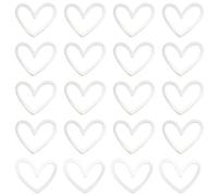 BENECREAT 20Pcs Real Platinum Plated Heart Linking Rings Silver Hollow Heart Connector Findings Heart Jewelry Open Bezels Connectors for Bracelet Necklace Jewelry Making