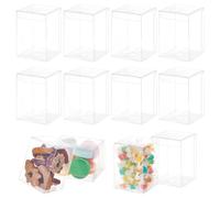 BENECREAT 20PCS Rectangle Clear Plastic Gift Box, 7x7x10cm PVC Plastic Gift Organiser, Gift Packaging Supplies for Valentine's Day Gift Packaging