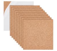 BENECREAT 20pcs Square Self-Adhesive Cork Sheets, 10x10cm Reusable Cork Backing Sheets for Wall Decoration, Party and DIY Crafts Supplies, 3.5mm Thick