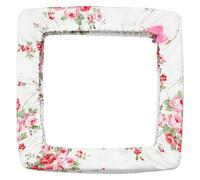 BENECREAT 21x21cm Grime Guard Cross Stitch Embroidery Hoop Cover, Beige Q-snap Frame Cover with Rose, Storage Ideas Cover Embroidery Kit with Random Charms for Nurge, Cross Stitch