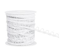 BENECREAT 22.5M Nylon Braided Trim with Elastic Button Loops, White Corset Button Braid Cord Button Elastic Loop for Wedding Bridal Dress Decor Costume Crafts Sewing, 12mm