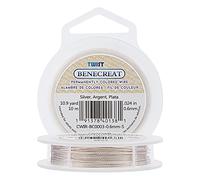 BENECREAT 22 Gauge/0.6mm Twist Copper Wire 10 Meters Tarnish Resistant Silver Wire for Crafts Jewelry Making