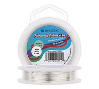 BENECREAT 24 Gauge Copper Wire - Tarnish Resistant Silver Craft Jewelry Wire, 98 Feet, Bendable for Beading & Floral Arranging