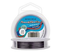 BENECREAT 24 Gauge Gunmetal Craft Wire, 98 FT Tarnish Resistant Copper Wire for Jewelry Making, Beading, Wire Wrapping, DIY Crafts, Model Building (0.51mm, Dark Gray)
