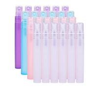 BENECREAT 24 Pack 10ml(0.34oz) Refillable & Reusable Mist Mini Spray Bottles Atomizer Pumps Travel-Empty Matte Plastic Bottles for Cleaning sprays, rubbing alcohol, fragrances