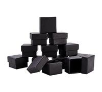 BENECREAT 24 Packs Black Ring Boxes Bulk, 4.5x4.5x3cm Square Cardboard Jewelry Gift Boxes with Velvet Sponge Lining for Packaging, Parties, Weddings & Birthdays, wholesale