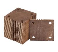 BENECREAT 24 Pcs Square Weaving Card, 1.8x1.8inch 4 Holes Loom Cards Handmade Weaving Tools for Loom Weaving Supplies Tablet Weaving Loom Weaving Supplies, Coconut Brown