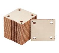BENECREAT 24 Pcs Square Weaving Card, 46x46mm 4 Holes Loom Cards Handmade Weaving Tools for Loom Weaving Supplies Tablet Weaving Loom Weaving Supplies, Blanched Almond
