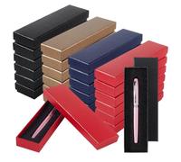 BENECREAT 24Pcs 4 Colors Pen Gift Boxes, 18.2x5.3x2.4cm/7.2x2.1x0.9 Inch Cardboard Ballpoint Fountain Pen Box with Cushion for Office Supplies and Business Souvenir Presentation Packaging