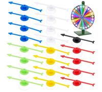 BENECREAT 24Pcs 6 Colors Arrow Spinners, 3.94x0.39x0.24inch Plastic Large Arrow with Suction Cup, Spinners Pointer for Activities, Party Board