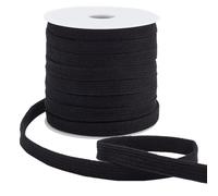 BENECREAT 25m/27.34Yards Black Flat Replacement Cotton Cords, 12mm Wide Flat Drawstring Cord Rope with Plastic Spools for Garment Accessories Sports Pants Sweatpants Sweater