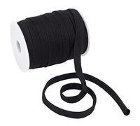 BENECREAT 25m/27.34Yards Black Flat Replacement Cotton Cords, 15mm Wide Flat Drawstring Cord Rope with Plastic Empty Spools for Garment Accessories