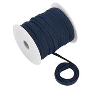 BENECREAT 25m Flat Drawstring Rope Replacement, 8mm Wide Navy Blue Soft Drawstring Cord with 1Pcs Plastic Spool for Coats, Pants, Shorts