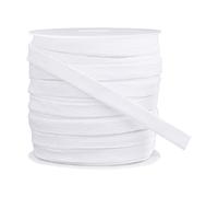 BENECREAT 25m White Flat Drawstring Cord, Double Layer Soft Hollow Cotton Rope for Garment Accessories, (11mm Wide)