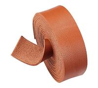 BENECREAT 25mm/1 Inch Wide Lychee Pattern Leather Strap, 2.5m/98 Inch Long Single Side Imitation Flat Leather Cord for DIY Craft Projects, Pet Collars, Belts, Jewelry (Brown)