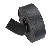 BENECREAT 25mm/1 Inch Wide Lychee Pattern Leather Strap, 2.5m/98 Inch Long Single Side Imitation Flat Leather Cord for DIY Craft Projects, Pet Collars, Belts, Jewelry (Black)