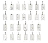 BENECREAT 26Pcs 0.39x0.24inch Set Initial Pendant Charms, 304 Stainless Steel Letter Pendants, Jewelry Charms Alphabet Set for Jewelry Making Dainty DIY, 1.5mm Thickness