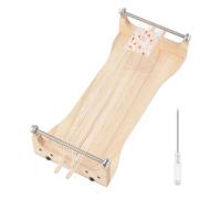 BENECREAT 27.4x12.5x6.3cm/ 10.79x4.92x2.48inch Wooden Bead Loom Kit, Complete Tablet Weaving Supplies Set with Screwdriver for DIY Jewelry Making and Craft Projects