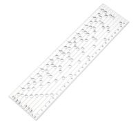 BENECREAT 27x6.7cm Corset Lacing Hole Guide, 8 Different Spacing Distances Hole Punches Tool Rectangle Acrylic Rulers for Mark Grommets on Corsets, Hole- 5mm