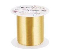 BENECREAT 28 Gauge 164 Yards Jewelry Beading Wire Light Gold Tarnish Resistant Copper Wire for Beading Wrapping and Other Jewelry Craft Making