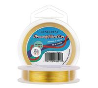 BENECREAT 0.3mm Real Gold Plated Jewellery Making Copper Wire, 100m Tarnish Resistant Copper Wire Beading Craft Wire for Jewelry Making Supplies and Crafting, Gold
