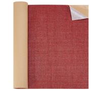 BENECREAT 2m Self-Adhesive Linen Fabric Patches, 40cm Durable Fabric Couch Repair Kit, DIY Large Linen Patches for Upholstery, Office Chair, Clothing, Crafts, Dark Red