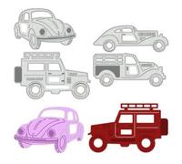 BENECREAT 2PCS 4 Styles Car Cutting Dies Stencil Metal Template Molds, Vintage Car Embossing Tool Die Cuts for Card Making Album Paper Scrapbooking DIY Etched Dies Craft