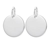 BENECREAT 2pcs 925 Sterling Silver Round Charms, Platinum Stamping Blank with Jump Rings Round Tags with Hole for Earrings Bracelet Necklace DIY Arts and Crafts, 11x1mm