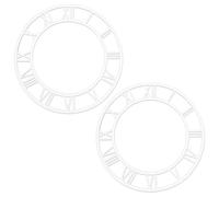BENECREAT 2PCS Acrylic Mirror Wall Clock Sticker, 250mm/9.8inch Roman Numeral Wall Clock Face, Self-Adhesive Decorative Panel Decals for Living Room Hotel Use Home Decoration (Silver)