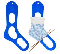BENECREAT 2Pcs Acrylic Sock Blockers, Blue Large Knitting Sock Ruler Stocking Blockers Socking Stretchers for Knitting & Crochet Stocking Knitters, 3mm Thick