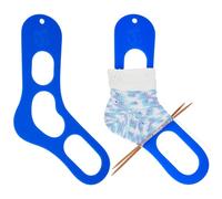 BENECREAT 2Pcs Acrylic Sock Blockers, Blue Medium Knitting Sock Ruler Stocking Blockers Socking Stretchers for Knitting & Crochet Stocking Knitters, 3mm Thick