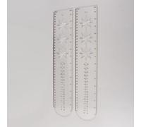 BENECREAT 2Pcs Acrylic Sock Ruler for Knitting and Crochet, 15.7"/40cm Clear Snowflake Sock Blocker Template, Dual Purpose Sock Measuring Tool for Shaping and Size Control