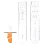 BENECREAT 2Pcs Acrylic Sock Ruler for Knitting and Crochet, 15.7" Clear Snowflake Sock Blocker Template, Dual Purpose Sock Measuring Tool for Shaping and Size Control