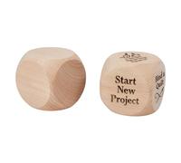 BENECREAT 2Pcs Blank Wooden Dice, 3.1x3.1x3.1 Inch Large 6 Sided Wood Cubes with Rounded Corners for Painting, Drawing, Gluing, Stacking, Staining