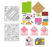 BENECREAT 2Pcs Envelope Folder Flowers Cutting Dies, Carbon Steel Die Cuts Stencils Die Cuts Metal Templates for DIY Scrapbooking Photo Album Decorative Embossing Paper Card
