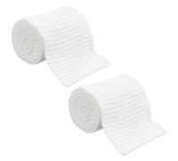 BENECREAT 2Pcs Knitted Rib Fabric Cuffs Replacement, 75x8cm Tubular Rib Knit Fabric for Waistband Wear Cotton Padded Jacket Sportswear Cuffs Extension, 3.5mm Thick White