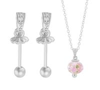 BENECREAT 2Pcs Platinum Plated Sterling Silver Peg Bails for 8mm Round Beads, Screw Eye Pin Bail Cup Pearl Peg Bails for 0.7mm Hole Beads Charms, DIY Jewelry Making