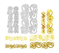 BENECREAT 2PCS Swirl Plant Metal Cutting Dies Stencils, Vintage Flower Metal Die Cuts Stencil Template for Scrapbook Embossing Album Paper Card Craft Festival Decor