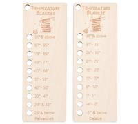 BENECREAT 2Pcs Wood Temperature Blanket Reusable Color Chart, Wool Shade Organiser Card, Blanket Planner for Thread Crochet Projects Handmade Gifts, 13.5x5cm