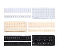 BENECREAT 3.28Yard 3 Colors Three Row Hook and Eye Tape Trim, Polyester 2" Wide Corset Bra Extender for Bridal Costumes Corset Bra Sewing Craft, Black, White, Moccasin, 1.1Yard/Color
