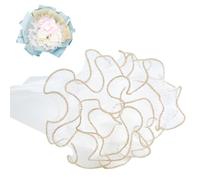 BENECREAT 3.6m Flower Wrapping Mesh Paper, 28cm White Bouquet Packaging Paper Wrinkled Wavy Net Yarn for Valentine's Day Flower Florist Supplies, Wedding Gifts Packaging
