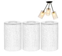 BENECREAT 3 Pack Clear Crackle Glass Lamp Shade Replacement, Transparent Cylinder Glass Shade, Light Cover for Pendant, Chandelier and Wall Sconce