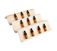 BENECREAT 3 Pcs Essential Oils Storage Racks, Wooden Essential Oil Holders, Display Stand for Spices & Small Bottles, 22x10.9x4.5cm