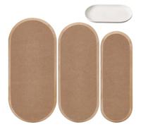 BENECREAT 3 Sizes Tan Ceramic Template for Clay, Wood Oval Pottery templates, Slump templates for Pottery, Pottery Tools for Handbuilding Dish Plate DIY Craft Supplies
