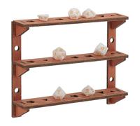 BENECREAT 3-Tier Wooden Dice Holder, 7.4x1.57x6inch/ 18.8x4x15.3cm Display Rack, Coconut Brown Storage Shelf Holds 21Pcs Dice Display Stand for Tabletop Gamers & Dice Collectors