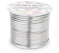 BENECREAT 30 m Anodised Aluminium Wire, Crafts, Edged Aluminium Craft Wire, Floral Coloured (2 mm-Silver)
