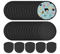 BENECREAT 30 Pcs 9.8inch Black Foldable Flying Disc Fan with Bag, Nylon Sublimation Fans, Black Edge Folding Fan for Beach Parties, Picnics and Family Activities