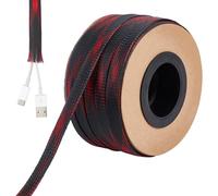 BENECREAT 30M/98Ft PET Expandable Braided Sleeving, 12mm/1/2" Width Cable Protection Sleeve, Cord Protector for Home Audio Video TV Computer Automotive Device Cables (Red)